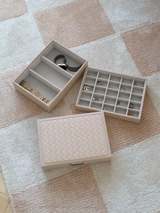 Blush Woven Classic Jewellery Box Set of 3 