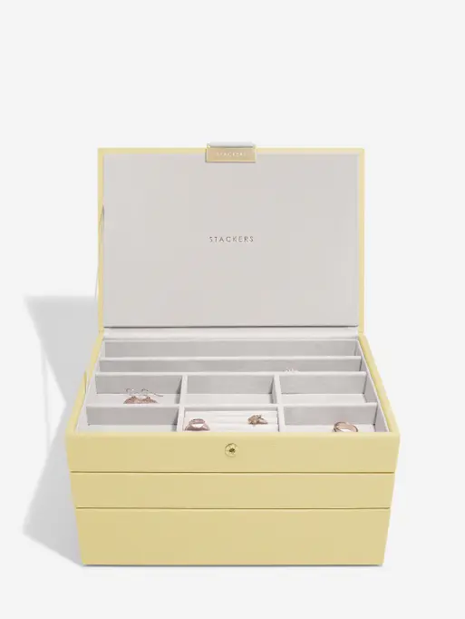 Butter Yellow Classic Jewellery Box Set of 3
