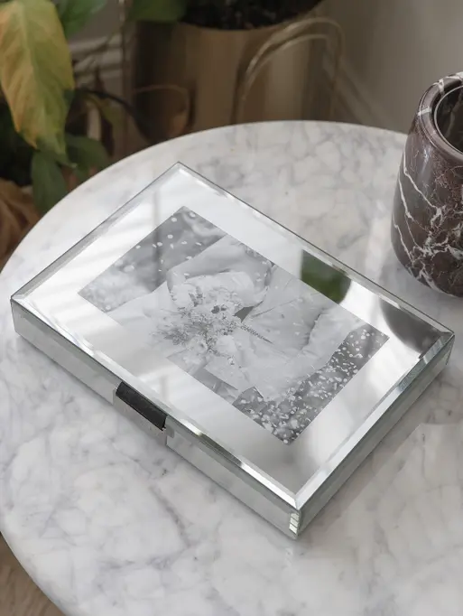 Mirror Glass Photo Jewellery Lid