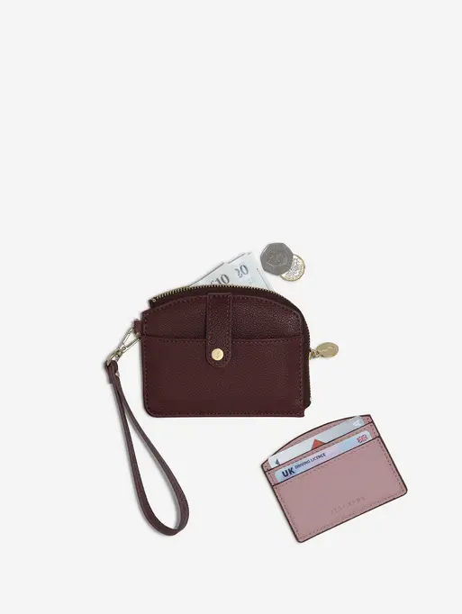 Burgundy Chequered Star Purse