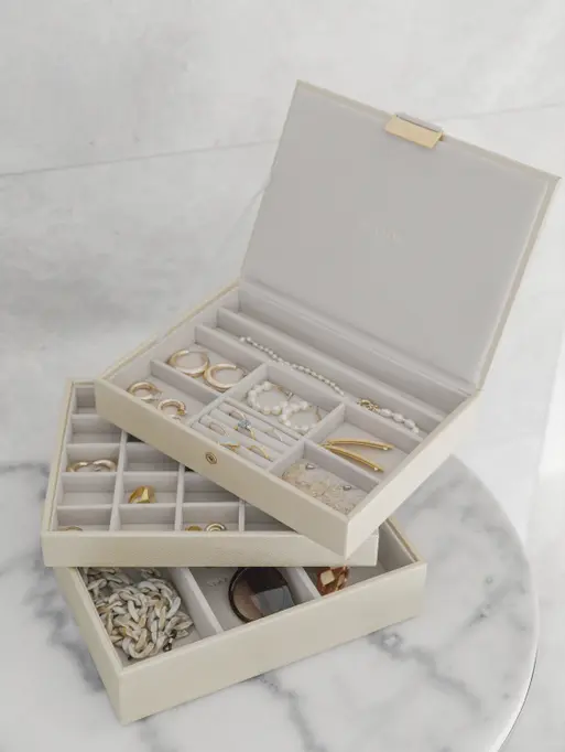 Metallic Pearl Classic Jewellery Box Set of 3