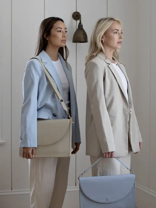 Dusky Blue Slim Laptop Bag 