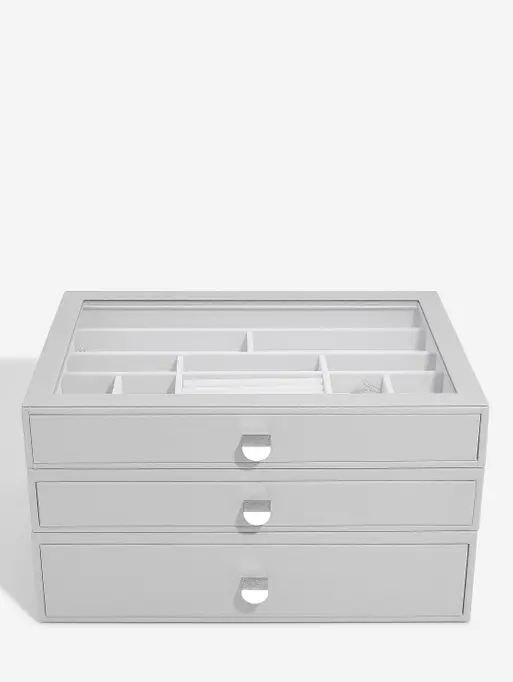Pebble Grey Supersize Jewellery Box (with drawers)