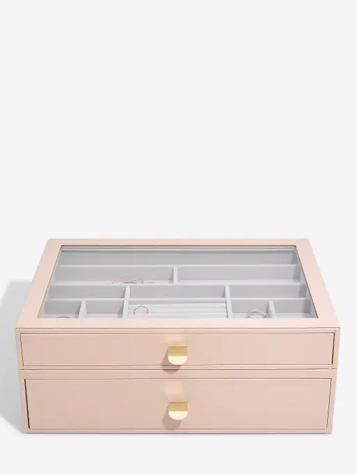 Blush Pink Supersize Display Jewellery Box Set of 2