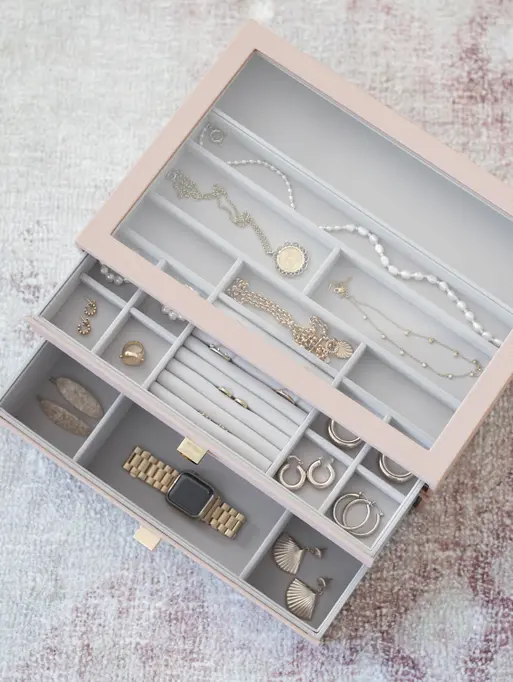 Blush Pink Supersize Display Jewellery Box Set of 2