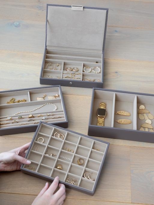 Szkatułka na biżuterię Stackers poczwórna classic brązowa