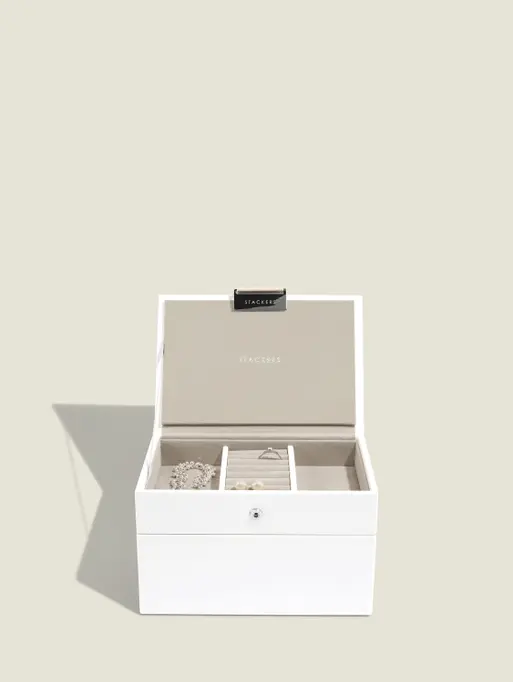 White Mini Jewellery Box Set of 2