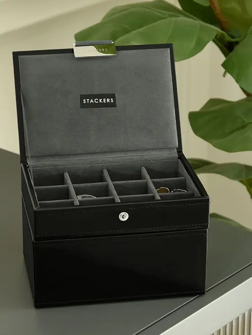 Black Cufflink & Watch Box