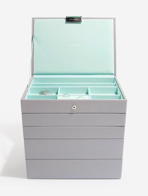 Grey with Mint Classic Jewellery Box Set of 5