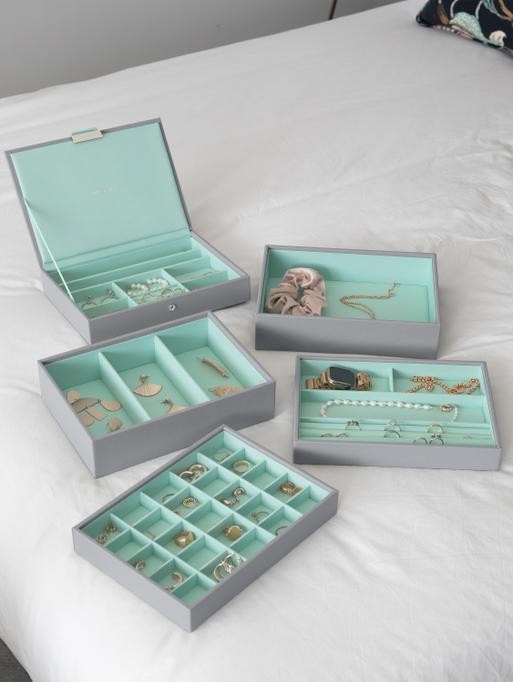 Grey with Mint Classic Jewellery Box Set of 5