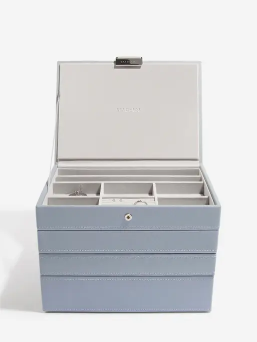 Dusky Blue Classic Jewellery Box Set of 4