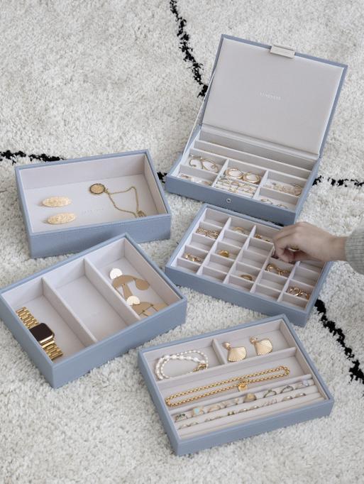 Dusky Blue Classic Jewellery Box Set of 5