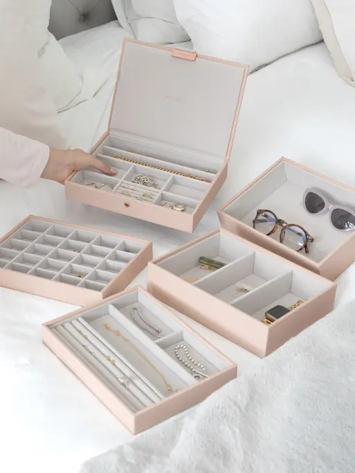 Blush Pink Classic Jewellery Box Set of 5