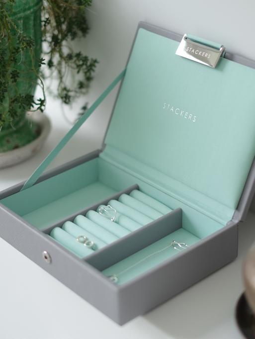 Grey Mint Mini Jewellery Box Lid