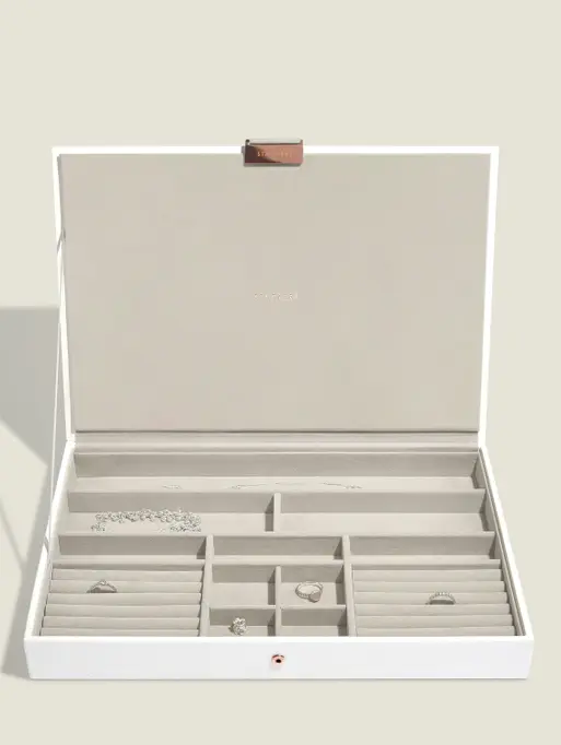 White & Rose Gold Supersize Jewellery Box Lid