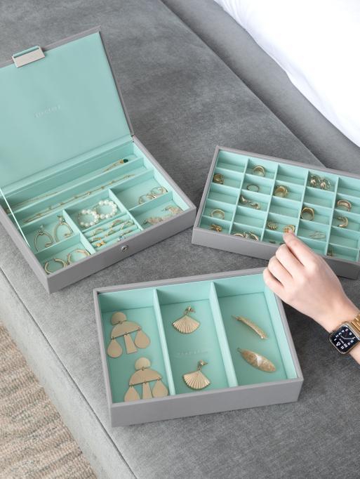Grey Mint Classic Jewellery Box Set of 3