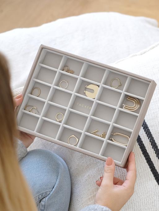 Szkatułka na biżuterię Stackers 25 komorowa classic taupe