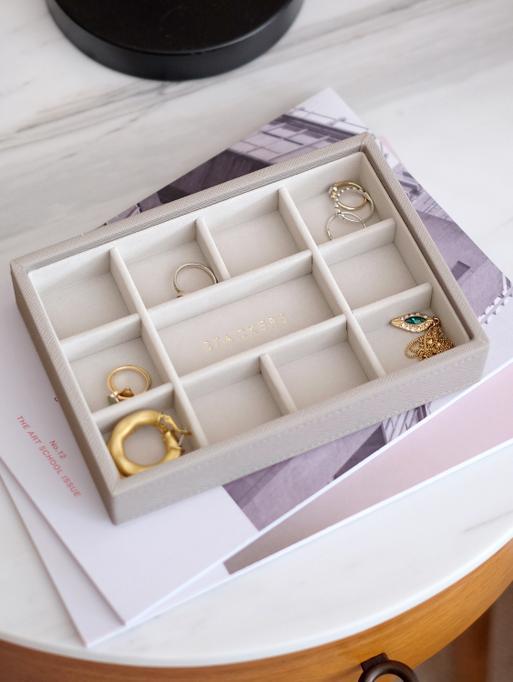 Szkatułka na biżuterię Stackers 11 komorowa mini taupe