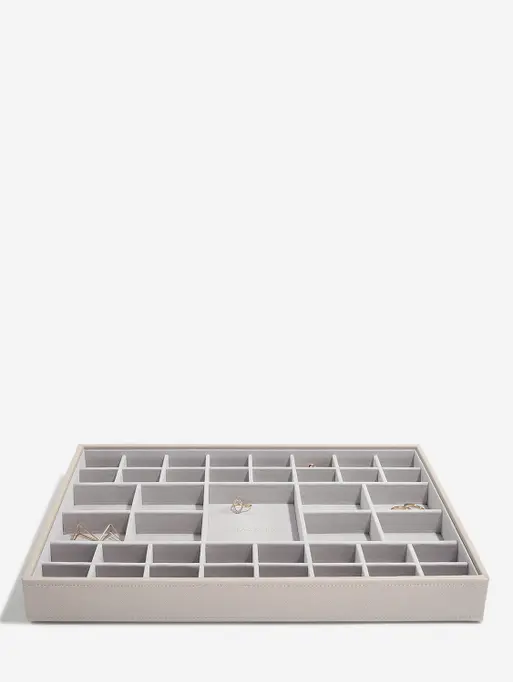 Szkatułka na biżuterię Stackers 41 komorowa supersize materiał syntetyczny taupe