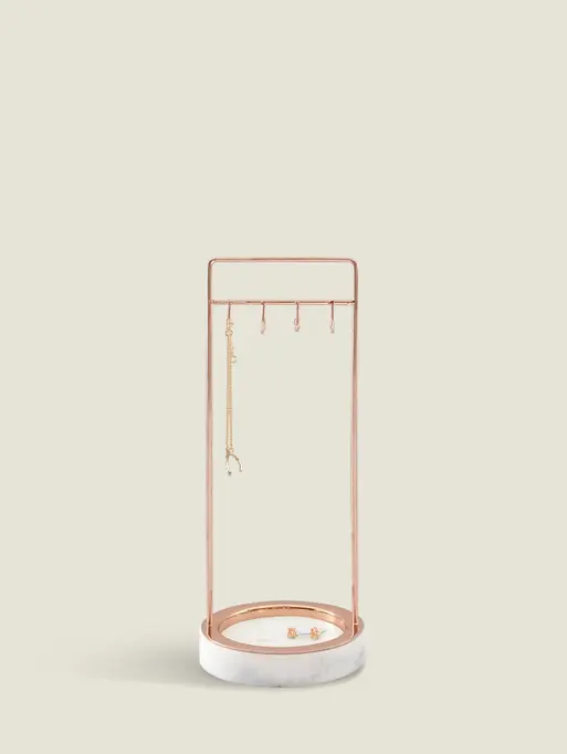 Large Marble 8 Hook Jewellery Stand
