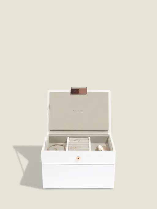 White & Rose Gold Mini Jewellery Box Set of 2