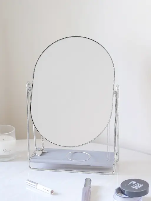 Lavender & Chrome Dressing Table Mirror & Jewellery Stand