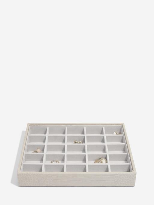 Szkatułka na biżuterię Stackers Croc 25 komorowa classic putty