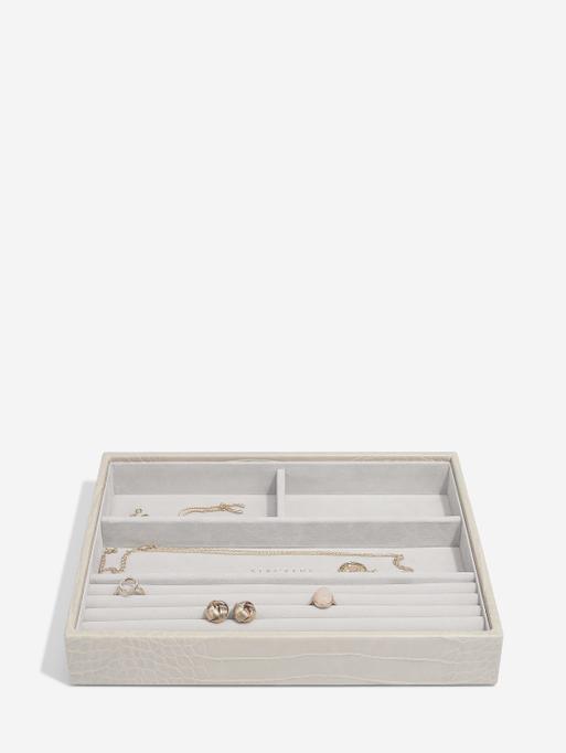 Szkatułka na biżuterię Stackers Croc 4 komorowa classic putty