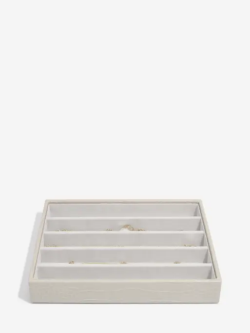 Szkatułka na biżuterię Stackers Croc pięciokomorowa classic putty