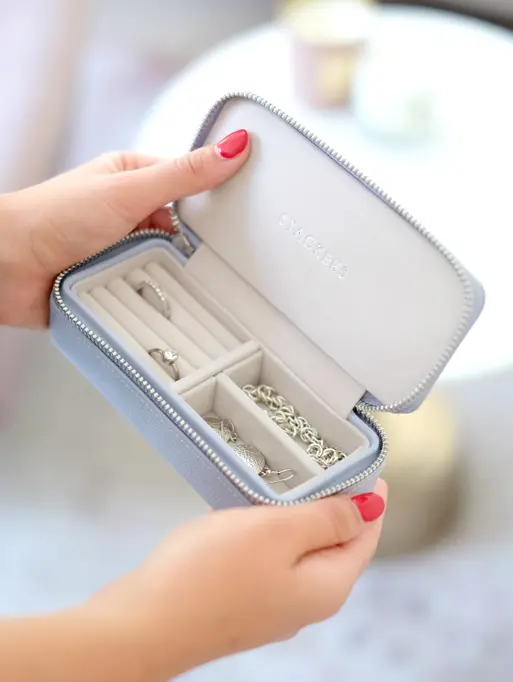 Lavender Medium Zipped Jewellery Box