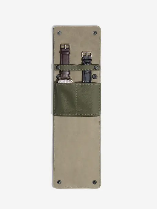 Etui na zegarki Stackers Pebble oliwkowe podwójne