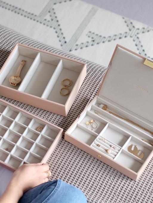 Blush & Champagne Gold Classic Jewellery Box Set of 3