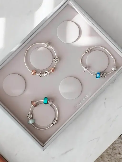 Szkatułka na bransoletki charms Stackers classic kamienna szarość