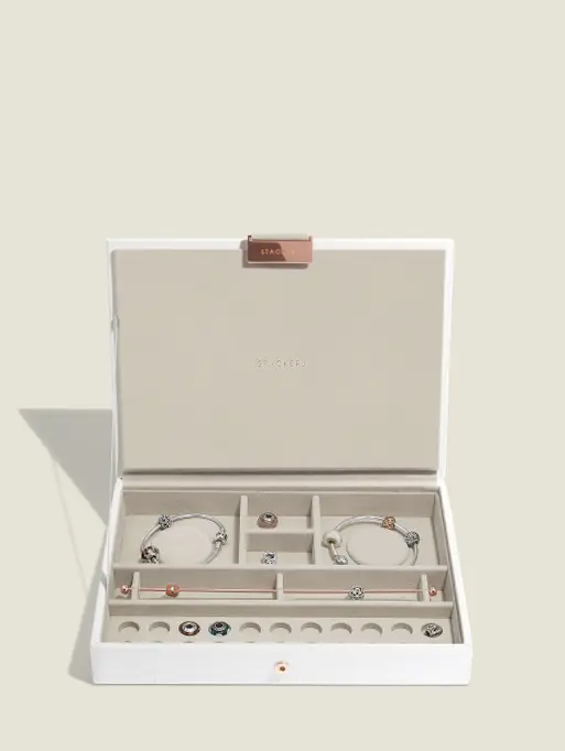 Limited Edition White & Rose Gold Charm Jewellery Box Lid