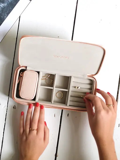 Blush Large Zipped Jewellery Box