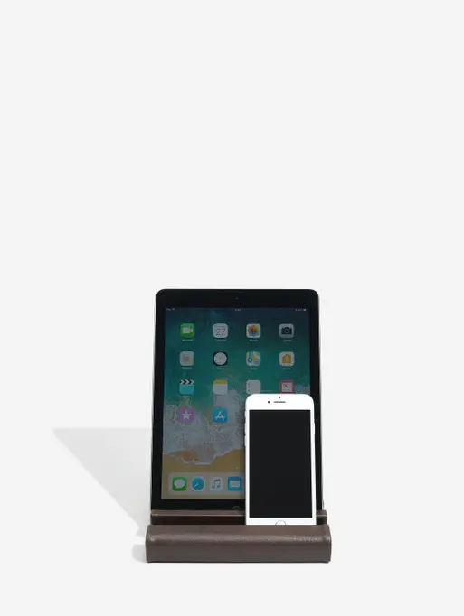 Podstawka na tablet i telefon Stackers brązowa