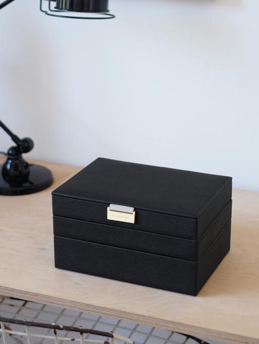 Black Classic Jewellery Box Set of 3