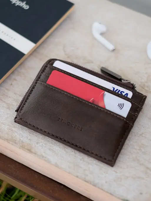 Brown Small Zipped ID Case