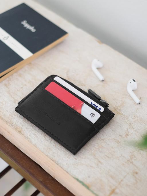 Black Small Zipped ID Case