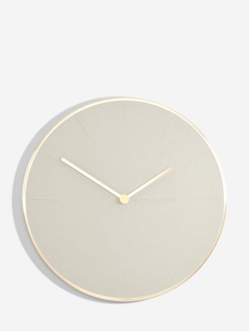 Oatmeal & Brushed Gold PU Clock