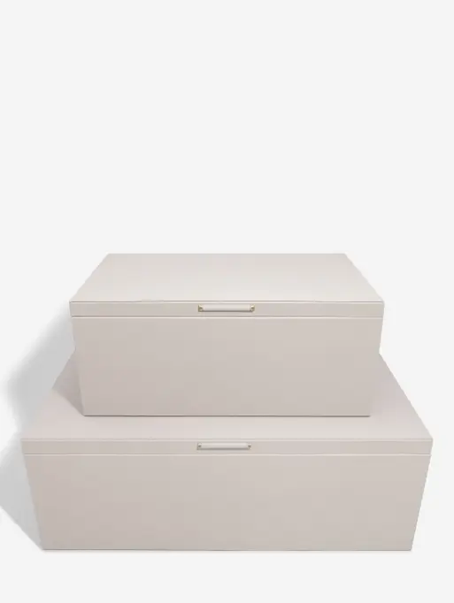 Pudełka do przechowywania Stackers 3 komorowe taupe 2 szt.