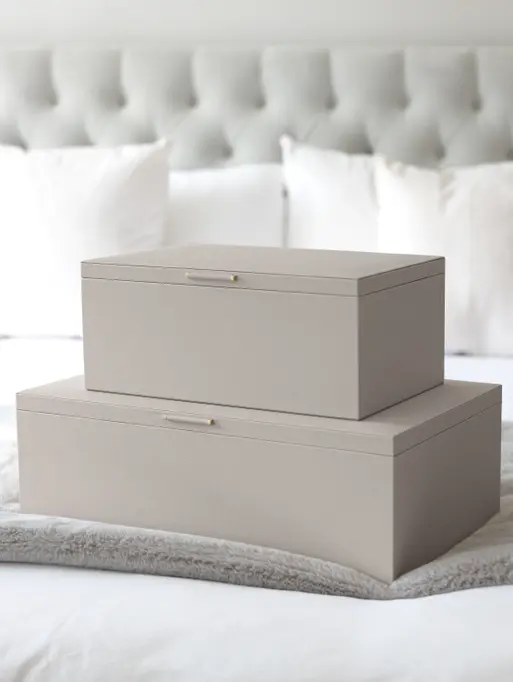 Pudełka do przechowywania Stackers 3 komorowe taupe 2 szt.