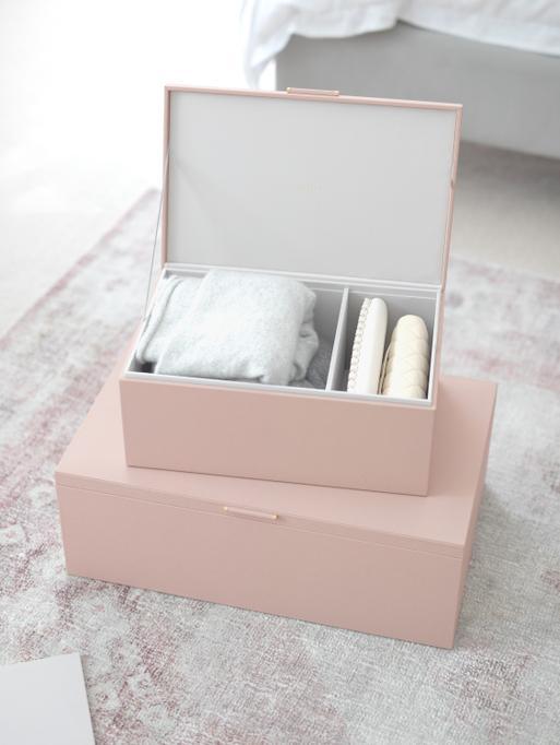 Blush Pink & Gold Set of 2 Storage Boxes