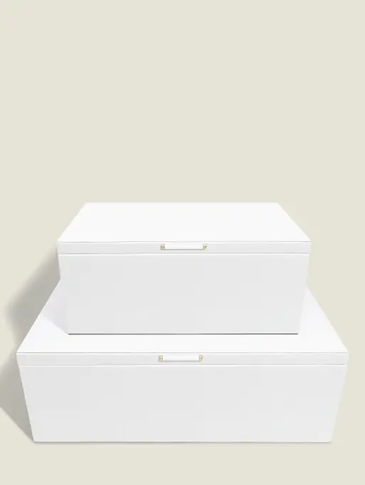 Pudełka do przechowywania Stackers Pebble 3 komorowe białe 2 szt.