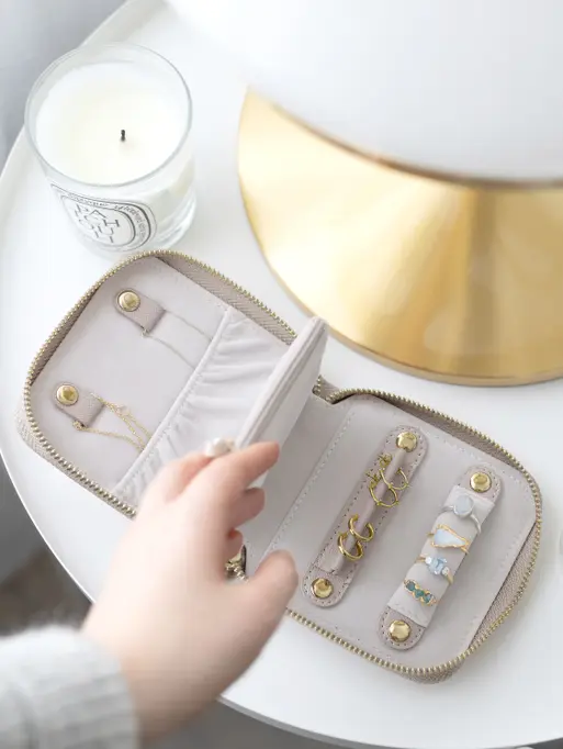 Taupe Compact Jewellery Roll