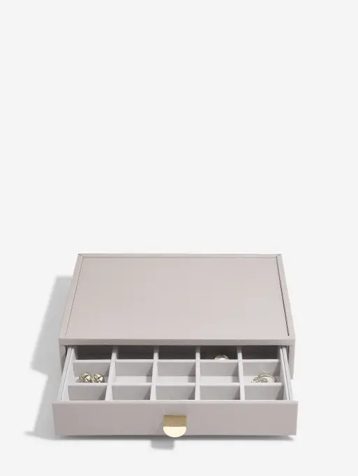 Szkatułka na biżuterię Stackers 20 komorowa classic taupe z szufladą