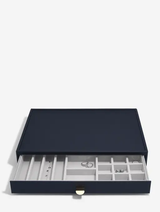 Navy Pebble Supersize All In One Jewellery Drawer Layer