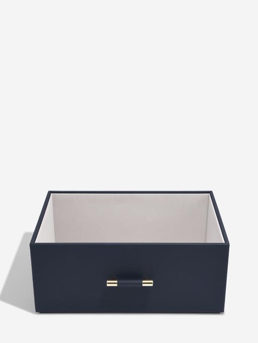 Navy Pebble Storage Box with Handle