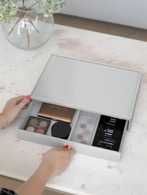 Pebble Grey Supersize Makeup Drawer