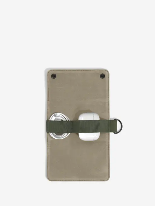 Etui na ładowarki i słuchawki Stackers Compact Pebble oliwkowe